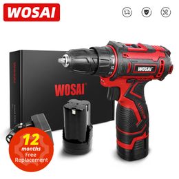 Elektrische boor Wosai 16V MT -serie schroevendraaier draadloze lithiumbatterij 251 koppelinstellingen 38 inch 2Speed ​​Power Tools 221202