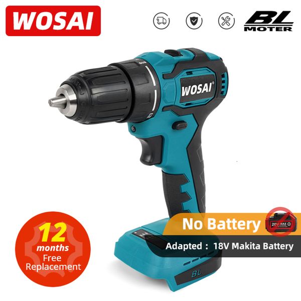 Taladro eléctrico WOSAI sin escobillas 211 Torque destornillador inalámbrico potencia para batería de litio de 18V 221208