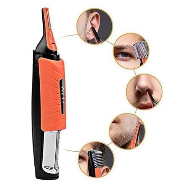 Eléctrico Oreja Nariz Recortador de pelo Maquinilla de afeitar Cejas Shaping Afeitado portátil con cabezal de corte dual Lavable Cuidado de la cara Herramientas de corte de pelo 240314