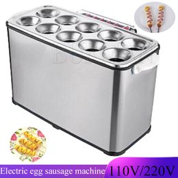 Máquina eléctrica para hacer rollos de salchichas y huevos, caldera, cocina, diez tubos, huevo frito de acero inoxidable