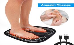 Électricité EMS Foot Massage Pad Acupuncture Stimulateur Muscle Muscle Masser Massage Massage Cushion USB Foot Care Tool Machine6713371