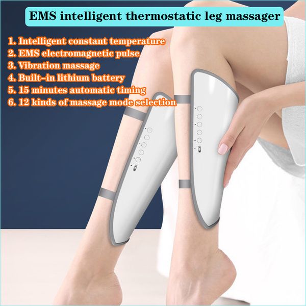 Masajeador eléctrico EMS para piernas, eliminación de celulitis en la pantorrilla, temperatura constante, compresa caliente, masaje vibratorio, Tens, belleza en las piernas