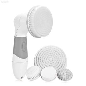 Épurateurs électriques pour le visage Nouvelle brosse nettoyante pour le visage Vibration sonique Mini nettoyant pour le visage Silicone Nettoyage profond des pores Massage électrique étanche avec 4 têtes L230920