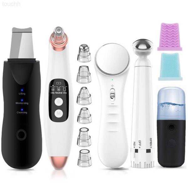 Depuradores faciales eléctricos Depurador ultrasónico de la piel + Removedor de espinillas Limpiador de poros eléctrico + Nano spray Vaporizador facial + Instrumento de masaje facial + Belleza de ojos L230920