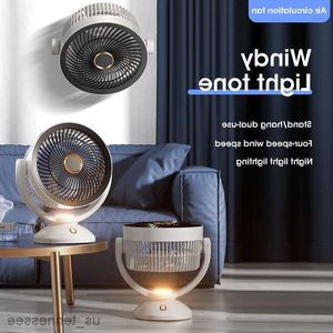 Electric Fans 2023 New Electric Fan Portable Circulating Fan Desktop Large Wind Fan Adjustable Light Household Electric Fan R230803