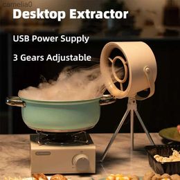 Elektrische Fans 2024 Nieuwe Draagbare Afzuigventilator Kleine Afzuigkap Barbecue USB ply Desktop Afzuigkappen Mini Zuig Fornuis HoodC24319