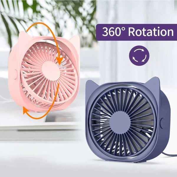 Ventiladores eléctricos 360 Rotación Ventilador USB Enfriamiento Mini ventilador Mute Cooler Para Office Cool Fans Car Home Notebook Laptop Personal Portable Cooling Fan T220927