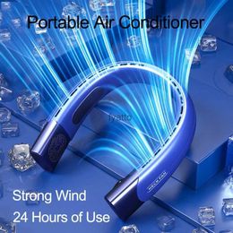 Ventilateurs électriques 4000mAh Ventilateur de cou suspendu Climatiseur portable sans lame USB Refroidisseur rechargeable 5 vitesses pour SportsH240313