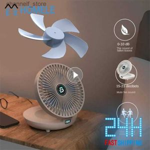 Ventiladores eléctricos 8 pulgadas portátil USB pequeño ventilador de carga mini escritorio de pared de doble propósito Escritorio de oficina silencioso fuerte viento hogar cabeza vibratoria ventilador eléctrico Y240320