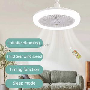 Electric Fans Aromatherapy Fan Lamp Universal E27 Light Holder LED Fan Lamps 3-balde Stepless Dimming Timing 3-gear Wind for Bedroom Dormitory YQ231225