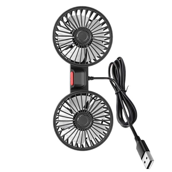 Ventilateurs électriques caméras USB ventilateur de refroidissement automatique double tête ventilateur monté sur véhicule degrés de Rotation réglable appareils électriques de voiture