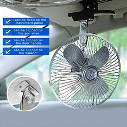 Ventiladores eléctricos Ventilador de automóvil Dual cabezal de 2 velocidades Dashboard ajustable de 12 V Válvula de camión oscilador Fácil de instalar la abrazadera de aire REAFINGWX