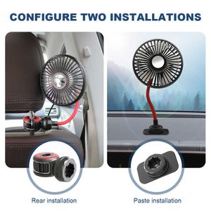 Elektrische ventilatoren Autoventilator USB-uitrusting Verstelbare koeling voor voertuigen Kantoorluchtcirculator Draagbare ventilator Graden roterend