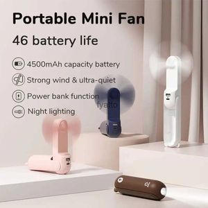 Ventilateurs électriques Christies Mini ventilateur portable USB 4500mAh Poche de charge avec bloc d'alimentation Flash FunctionH240308