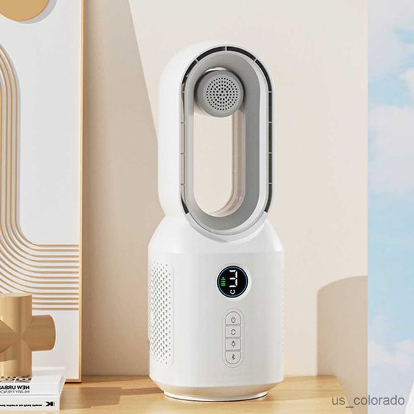 Ventiladores eléctricos Ventilador de escritorio 4000 mAh Ventilador de refrigeración por aire Altavoz compatible con Bluetooth Carga USB Gran angular Suministro de aire para dormitorio Oficina Hogar R230715