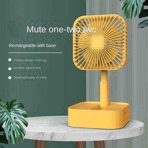 Electric Fans Desk Mini Fan Folding Telescopic USB Layging Desktop Fan Mute Portable Fan geschikt voor studenten slaapkamer T220907