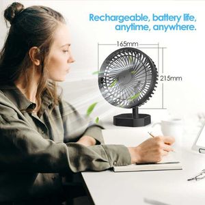 Elektrische ventilatoren Desktop 1200mAh Type-C Oplaadbare draagbare lucht Draadloze minisnelheidstafel Elektrisch thuiskantoor