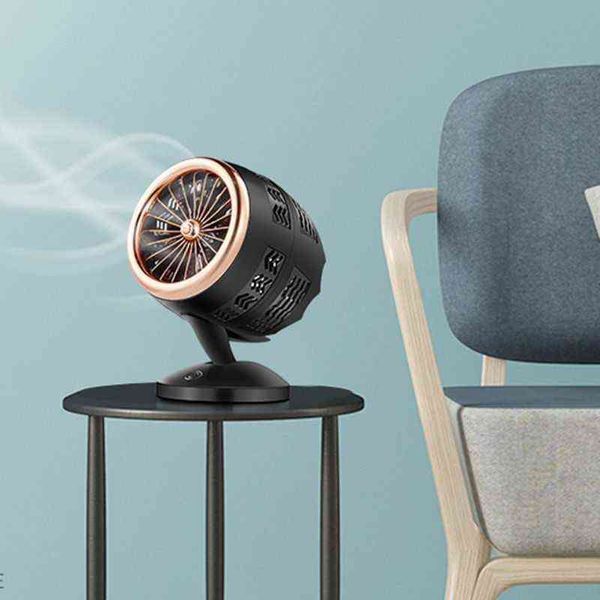 Ventilateurs électriques Table de turbine à double lame Petit ventilateur rond Fonctionnement silencieux Inclinaison réglable 5-20 Rotation USB Rechargeable Ménage T220907