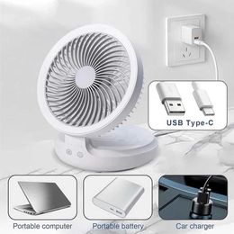 Elektrische fans Elektrische tafelventilator USB Opladen Stille desktop Multifunctionele elektrische ventilator STERKE WIND 3 Snelheden Verstelbaar voor Home Office