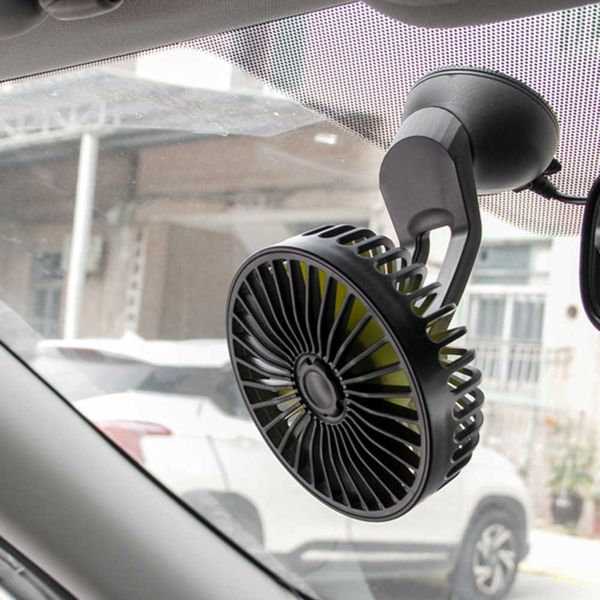 Ventiladores eléctricos F402 USB ventilador de coche parabrisas ventilador de escritorio con ventosa para vehículo oficina en casa