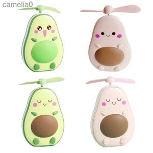 Ventiladores eléctricos Lámpara de lujo USB Mini ventiladores de aguacate Soporte portátil eléctrico Pequeños ventiladores ity Lovely Night Light Makeup Mirror Fan LampC24319