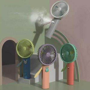 Ventiladores eléctricos de mano, lindos ventiladores de humidificación con pulverizador para el hogar, ventilador portátil, enfriador de agua para acampar, aire acondicionado portátil, miniventilador