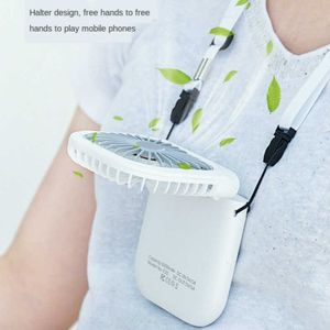 Elektrische ventilatoren, hangend, nek, mini, draagbaar, opvouwbaar, USB, kleine mute-powerbank, handheld desktop, multifunctioneel opladen