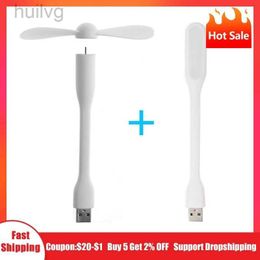 Ventilateurs électriques Chaud Mini USB Ventilateur Flexible Refroidissement pliable et lumière LED pour humidificateur Power Bank Notebook Computer Gadget d'été 240316