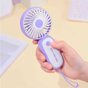 Elektrische fans Makaron Handheld Mini Fan USB Opladen Portable Lanyard Fan Outdoor Small Pocket Fan voor kinderen en studenten T220907