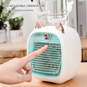 Ventilateurs électriques Mini climatiseur portable refroidisseur d'air ventilateur humidificateur purificateur vitesse pulvérisation USB pour voiture maison camping voyage ventilateur de brouillard d'eau