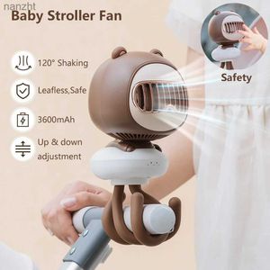 Elektrische ventilatoren Mini -oplaadventilator 120 Roterende USB Handheld elektrische ventilator Flameless Fume Hood Baby Stroller Gratis levering Air CoolerWX