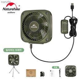 Elektrische fans NatureHike Camping Fan Bidirectionele blaas Blaas Laadcyclus Desktop Portable 3-Speed Electric Fan Barbecue Tent Office Fanwx