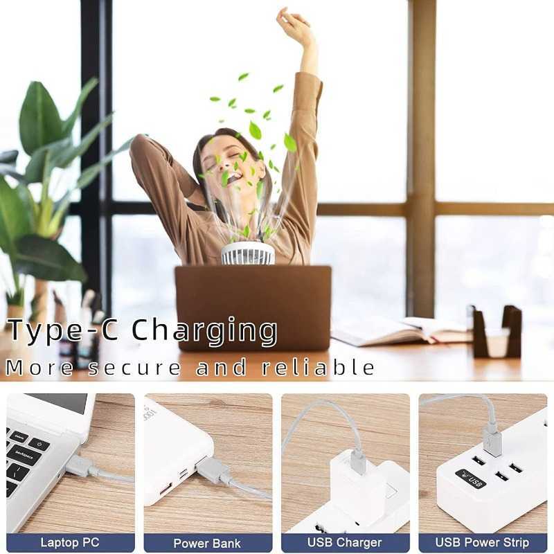 Electric Fans New Mini Handheld USB Fan Portable and Foldable with Digital Display for Office Students and Outdoor Hand Fans