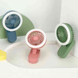 Elektrische fans Outdoor Simple Clip Fan Nieuwe studenten Dormitory With Fill Light Mini Clip Fan Cool Summer USB Charging Portable Fan T220907