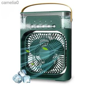 Elektrische ventilatoren Draagbare airconditioningventilator Mini-verdampingsluchtkoeler met 7 kleuren led-verlichting 1/2/3 uur timer 3 windsnelhedenC24319