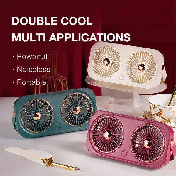 Ventilateurs électriques Portable Cooler Bureau à main USB rechargeable 5V Volt Voyage en plein air Debout Silencieux Petit refroidissement par air Mini T220907