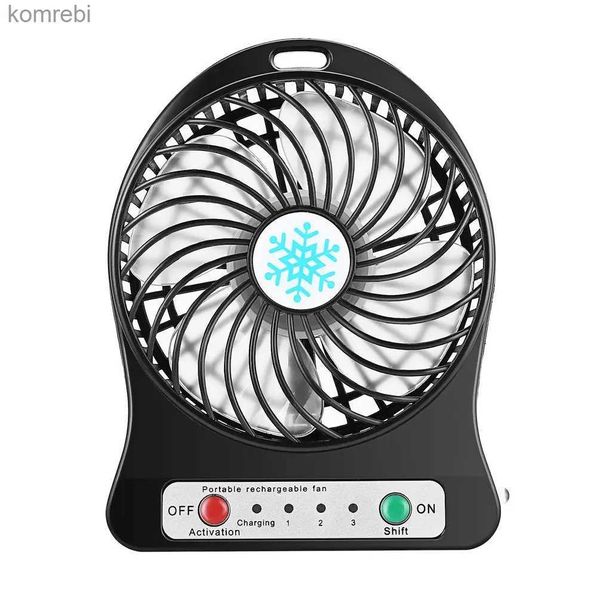 Ventilateurs électriques Ventilateur de refroidissement portable LED Refroidisseur de charge USB Régulation à 3 vitesses Refroidisseur d'air domestique 4.5W Ventilateur sans balais à piles L240122