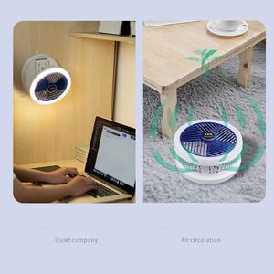 Elektrische ventilatoren Draagbare desktop Home Mini Air USB Oplaadbaar Vouwplafond met lamp Tafel Elektrische lucht