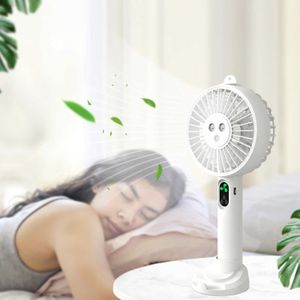 Elektrische ventilatoren Draagbare dubbele spuitventilator USB-waterkoelventilator 5000 mAh Luchtcirculatoren Luchtbevochtiger Airconditioner Cool Mist Maker voor kamperen