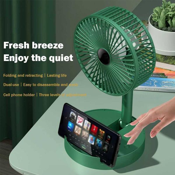 Ventilateurs électriques ventilateur électrique portable ménage pliable ventilateur télescopique USB rechargeable 3 vitesses d'été 2000mAh de bruit faible pour le bureau de dortoir