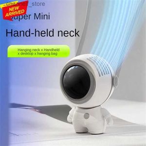 Ventiladores eléctricos Ventilador portátil Astronauta de mano silencioso pequeño USB de carga mini ventilador de cuello adecuado para ventiladores manuales en dormitorios y oficinas de estudiantesY240320