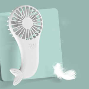 Elektrische fans draagbare ventilator mini zeemeermin pocket fan USB oplaadbare luchtkoeler reizende handventilator voor dame en kinderen beter zomercadeau t220924