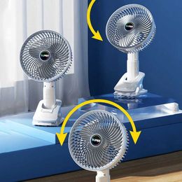 Ventilateurs électriques ventilateur portable USB rechargeable 3-Gears Wireless Electric Hand Fan Clip Clim Climaculant Fan de refroidissement pour bureau de bureau