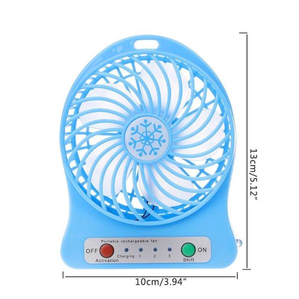 Ventilateurs électriques Portable LED Ventilateur Refroidisseur d'air Mini Bureau USB Troisième Vent 4XFB294B
