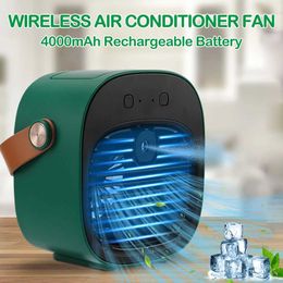 Elektrische ventilatoren Draagbare mini-airconditioner Draadloze koeler USB-ventilator voor opladen Draagbare airconditioner voor kampeerauto's 240319