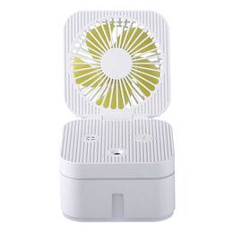 Ventilateurs électriques Refroidisseur d'eau portable Ventilateur de table Humidificateur de lumière colorée Mini ventilateur électrique USB rechargeable à faible bruit pour bureau, chambre à coucher, école