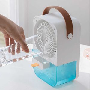 Ventilateurs électriques Ventilateur de climatiseur portable rechargeable avec fonction d'humidification Refroidisseur d'air de ventilateur de refroidissement portable pour le bureau à domicile