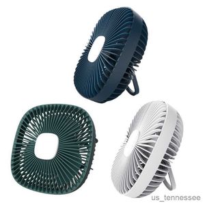 Elektrische ventilatoren USB 4000mAh Gears Camping met LED-lantaarn voor Outdoor Tent Car RV Home Camp Outages R230616