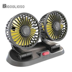 Ventiladores eléctricos USB Car Doble cabeza Refrigeración 12V para 5V Cooler Recargable Pequeño 24V T220907