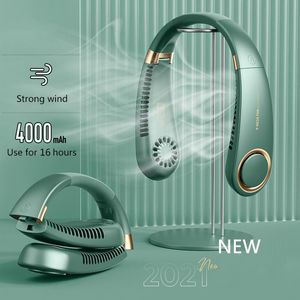 Elektrische ventilatoren USB Vouwen Hals Ventilator Blaiseloze Airconditioning Neckband Opknoping Verstelbare Draagbare Personal Cooler